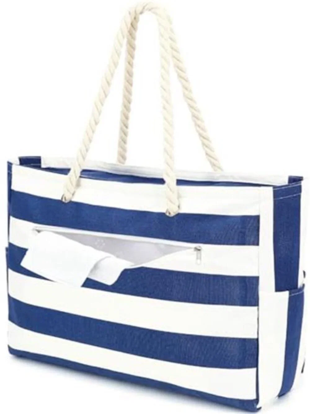 Beach Bag Large Canvas for Women, Beach Bags Waterproof Sandproof with Zipper